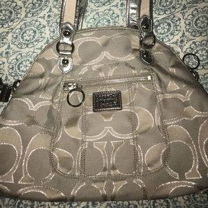 Coach Poppy sparkly purse with adjustable strap